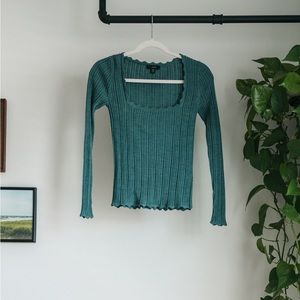 J Crew Turquoise Sweater top; size XS but fits Small!